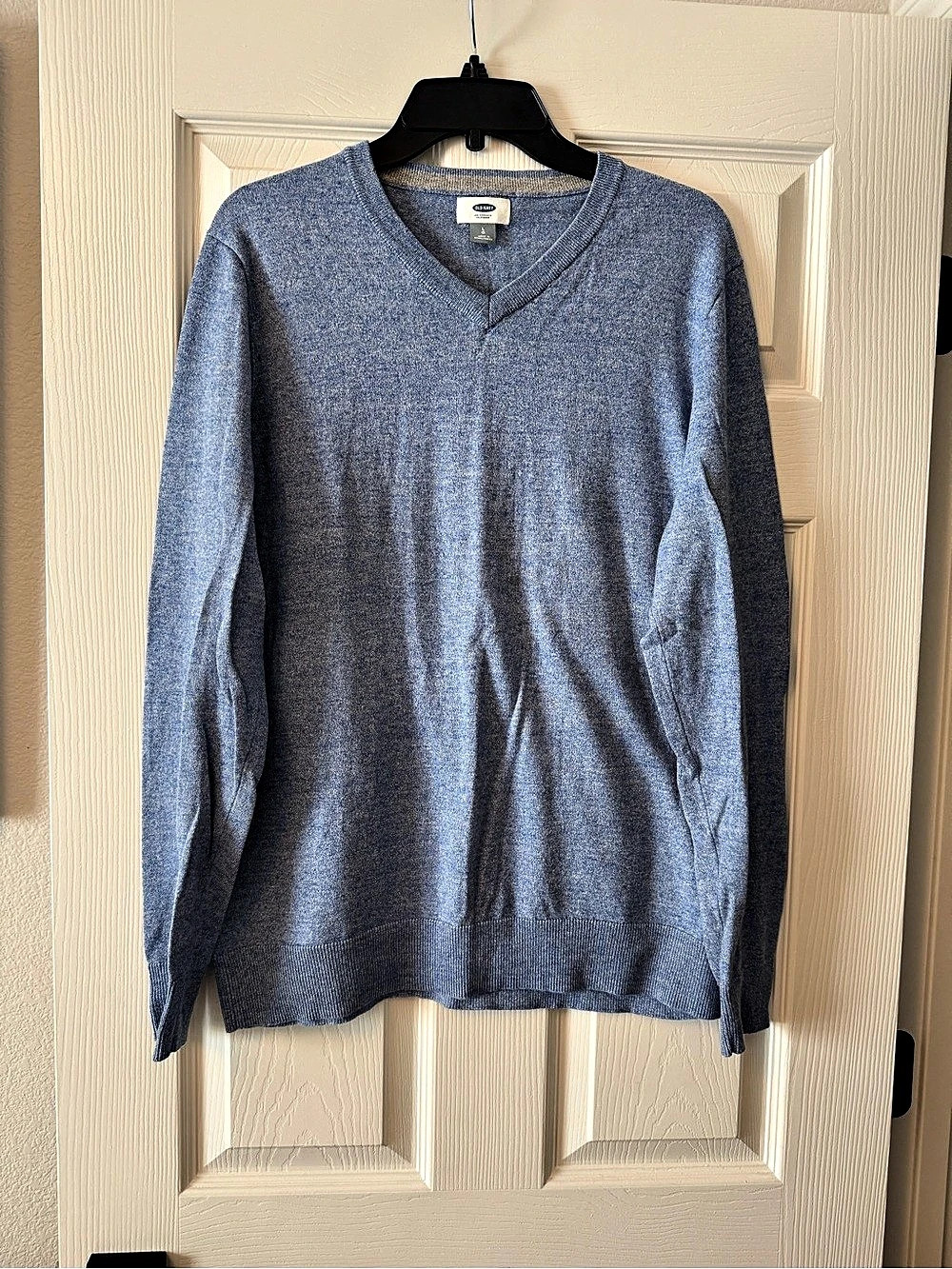Old Navy Blue Cotton V-Neck Sweater Size Large